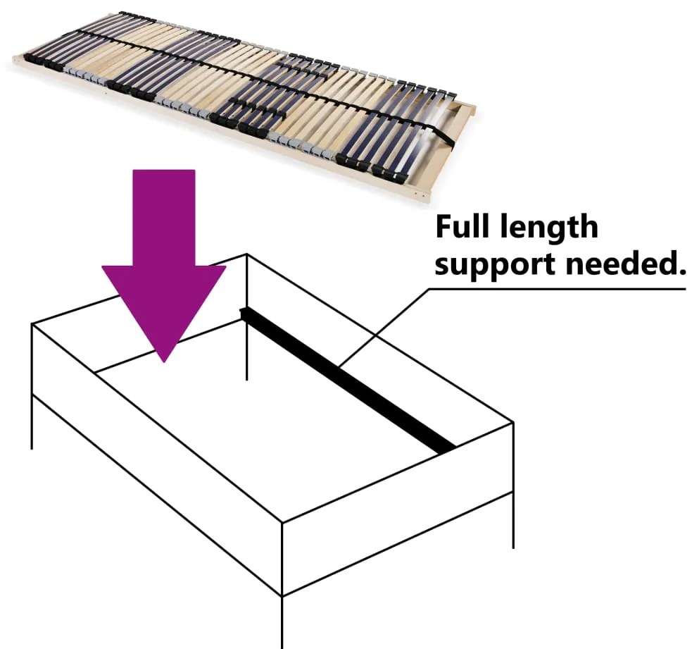 vidaXL Τελάρο Κρεβατιού με 42 Σανίδες & 7 Ζώνες 70 x 200 εκ.