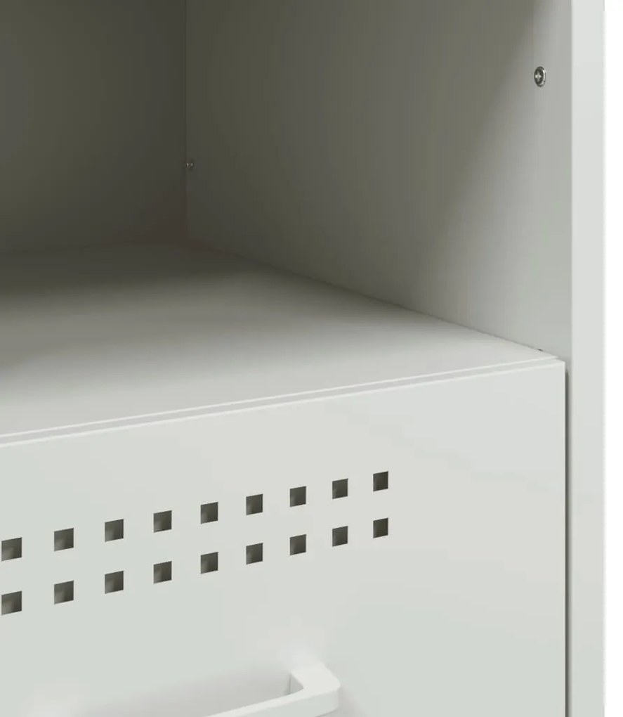 Κομοδίνα 2 τεμ. Λευκές 36x39x50,5 εκ. Χάλυβα 843065