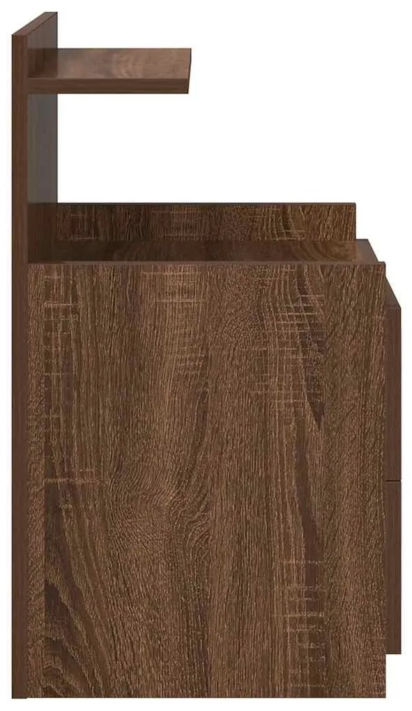 vidaXL Κομοδίνα 2 τεμ. με 2 Συρτάρια, Καφέ Δρυς 40x36,5x62 εκ.