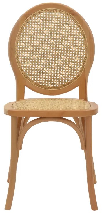 Καρέκλα Camil pakoworld φυσικό ξύλο οξιάς-φυσικό rattan 45x50x94εκ