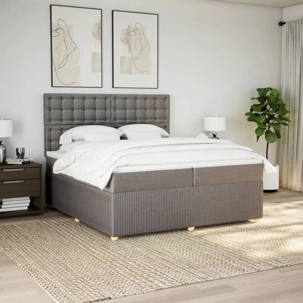 ΚΡΕΒΑΤΙ BOXSPRING ΜΕ ΣΤΡΩΜΑ TAUPE 200X200 ΕΚ. ΥΦΑΣΜΑΤΙΝΟ 3292181