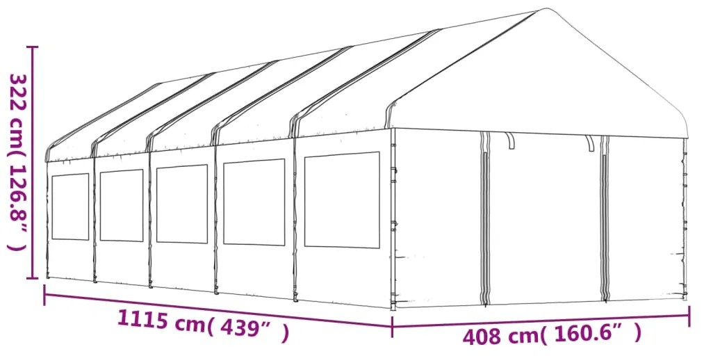 ΚΙΟΣΚΙ ΜΕ ΤΕΝΤΑ ΛΕΥΚΟ 11,15 X 4,08 X 3,22 Μ. ΑΠΟ ΠΟΛΥΑΙΘΥΛΕΝΙΟ 3155489