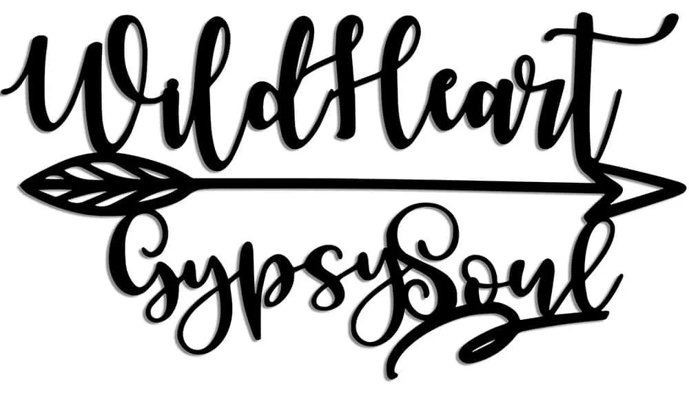 Διακοσμητικό Τοίχου Wild Heart Gypsy Soul 891TNL3360 60x32cm Black Wallity Μέταλλο