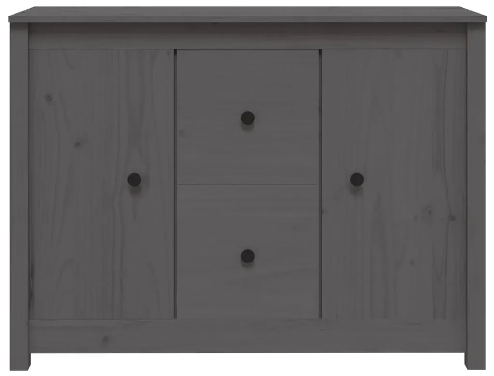 vidaXL Ντουλάπι Γκρι 100 x 35 x 74 εκ. από Μασίφ Ξύλο Πεύκου