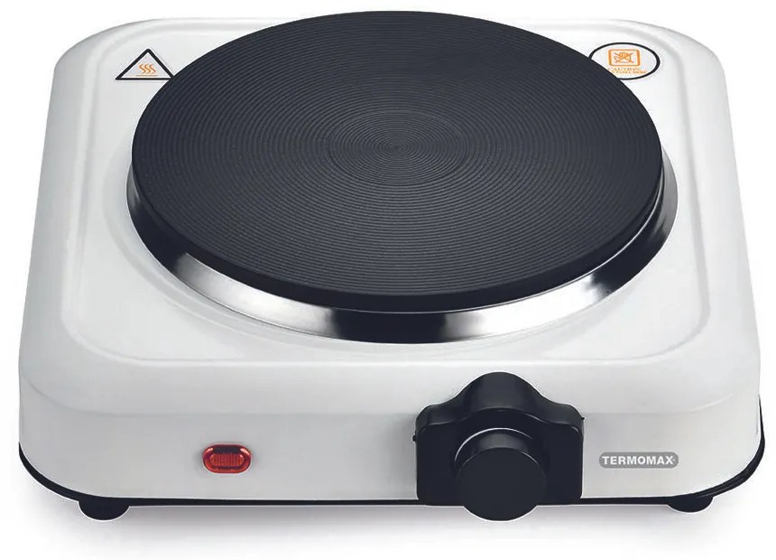 Termomax TX100 Επιτραπέζια Εστία Εμαγιέ Μονή 1500W Λευκή
