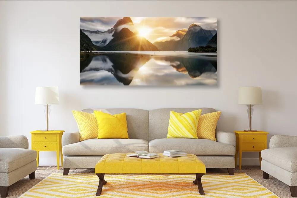 Εικόνα Milford Sound κατά την ανατολή του ηλίου - 100x50