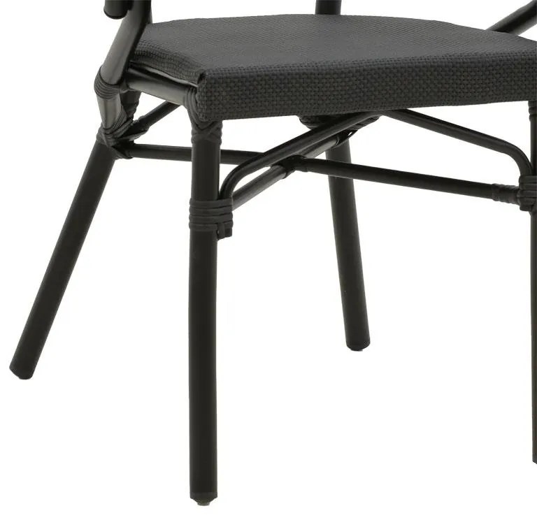 Καρέκλα - Πολυθρόνα Isaia μαύρο αλουμίνιο-textilene μαύρο 57x57x83 εκ. 57x57x83 εκ.