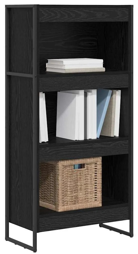 vidaXL Βιβλιοθήκη Μαύρη Οξυά 80 x 30 x 155 εκ Επεξεργασμένο ξύλο