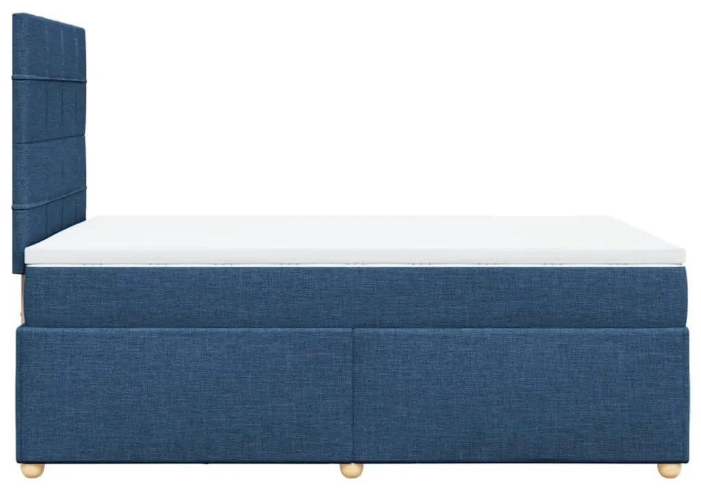 vidaXL Κρεβάτι Boxspring με Στρώμα Μπλε 120x200 εκ. Υφασμάτινο