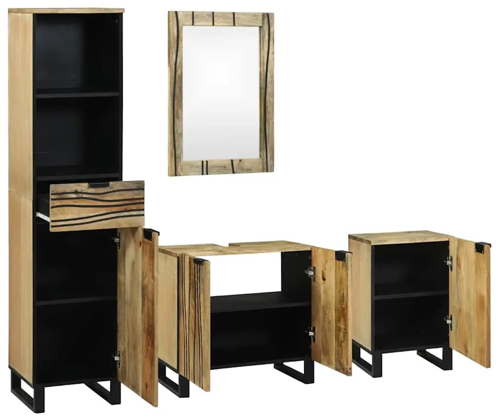 vidaXL Σετ Επίπλων Μπάνιου με συρτάρι 4 pcs Καφέ 38 x 33 x 160 εκ.