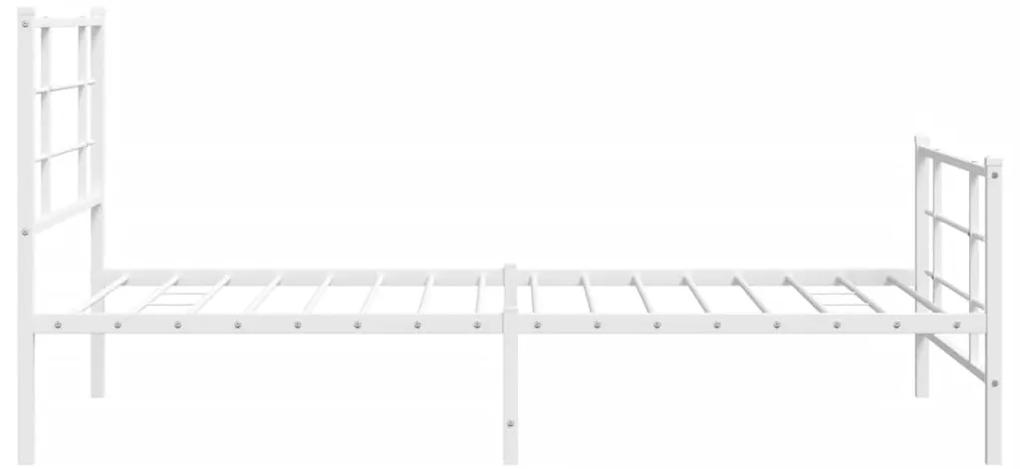vidaXL Πλαίσιο Κρεβατιού με Κεφαλάρι&Ποδαρικό Λευκό 100x200εκ. Μέταλλο