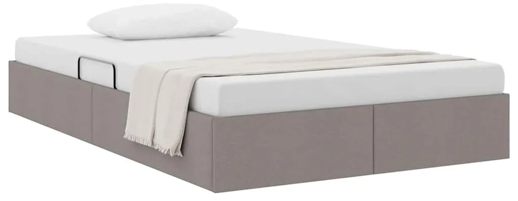 vidaXL Κρεβάτι Αποθήκης με στρώμα Taupe 120 x 200 cm ύφασμα