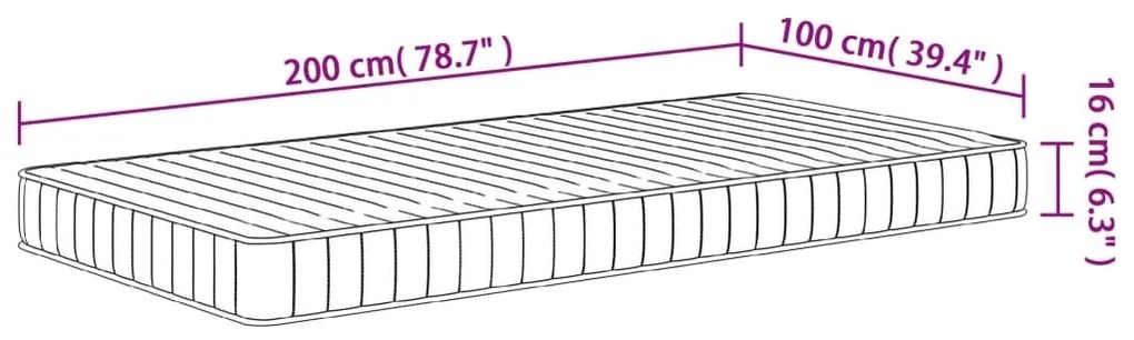 Στρώμα Αφρού Medium Soft 100x200 εκ. - Λευκό