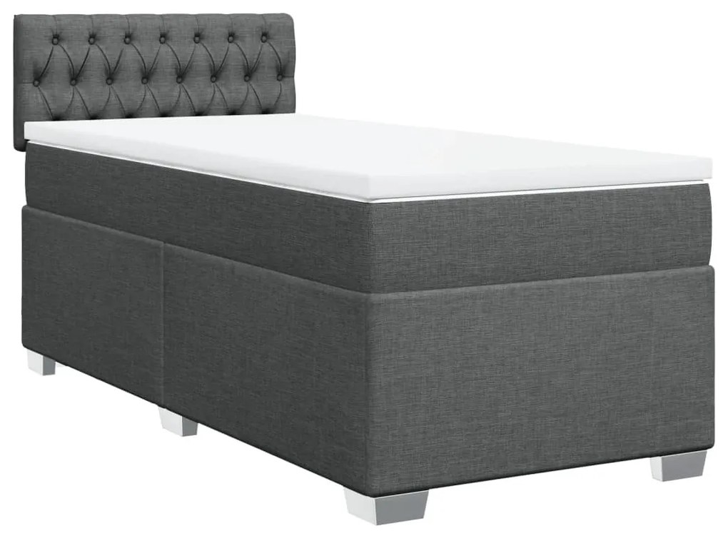 vidaXL Κρεβάτι Boxspring με Στρώμα Σκούρο Γκρι 80x200 εκ. Υφασμάτινο