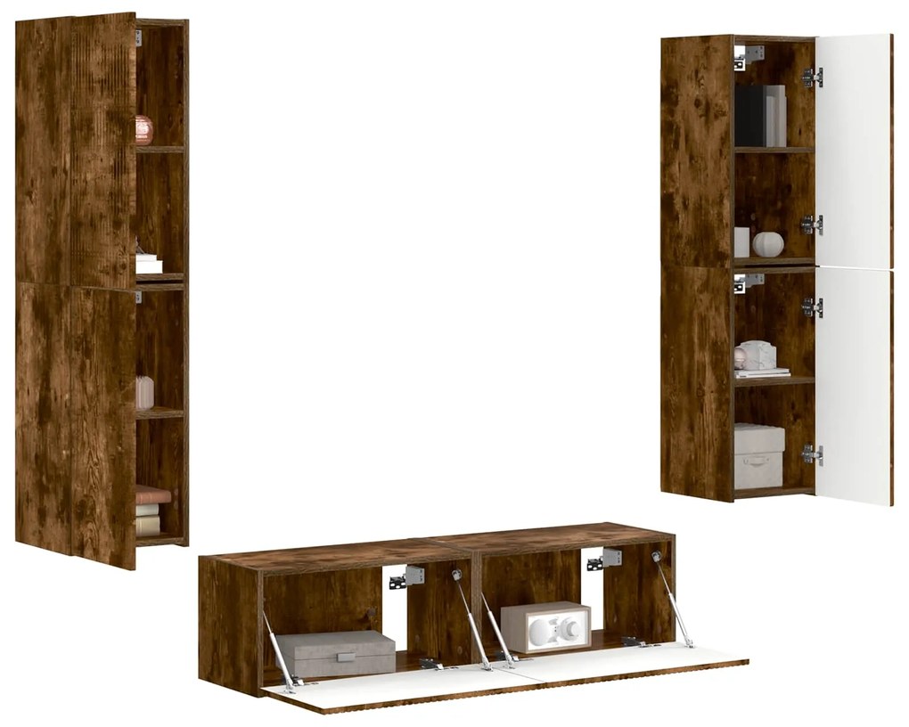 vidaXL 3 pcs Καπνιστό Δρύς