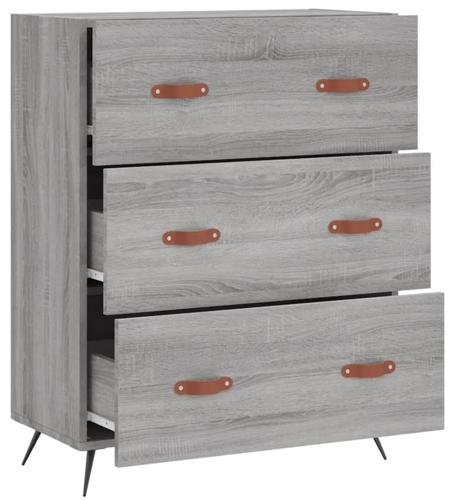 vidaXL Συρταριέρα Γκρι Sonoma 69,5 x 34 x 90 εκ. από Επεξεργ. Ξύλο