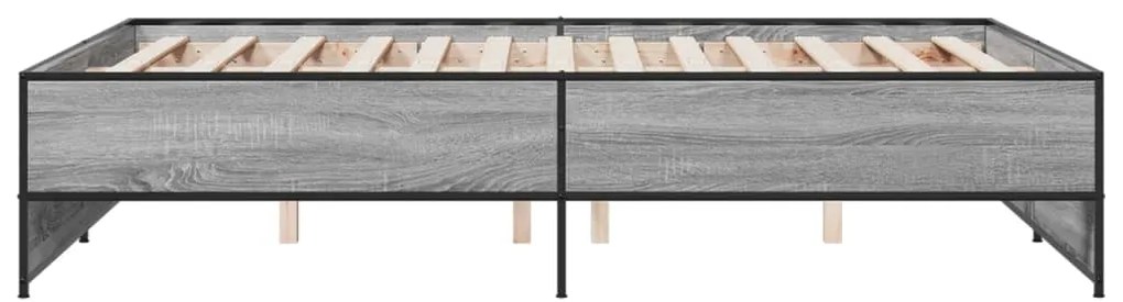 vidaXL Πλαίσιο Κρεβατιού Γκρι Sonoma 120x200 εκ. Επεξ. Ξύλο &amp; Μέταλλο