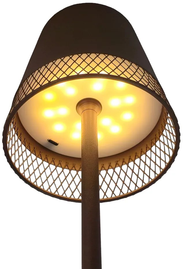 POWERTECH LED επιτραπέζιο φωτιστικό HLL-0191, ρυθμιζόμενο, επαναφορτιζόμενο, καφέ