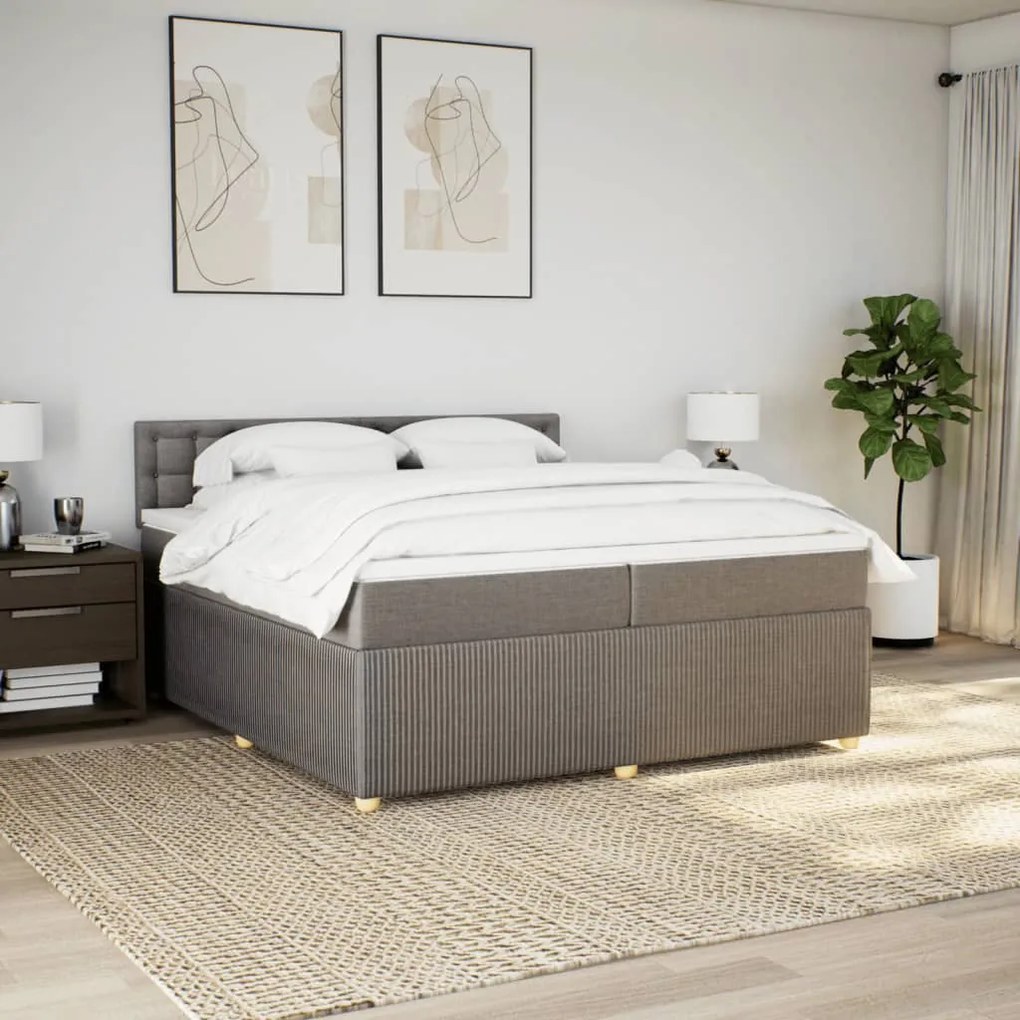 ΚΡΕΒΑΤΙ BOXSPRING ΜΕ ΣΤΡΩΜΑ TAUPE 200X200 ΕΚ. ΥΦΑΣΜΑΤΙΝΟ 3287581