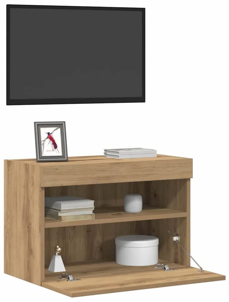 vidaXL Ντουλάπι Τηλεόρασης Τοίχου 2 pcs artisan δρυς 60 x 30 x 40 εκ.