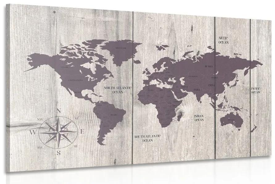 Εικόνα καφέ χάρτη σε ξύλινο φόντο - 120x80