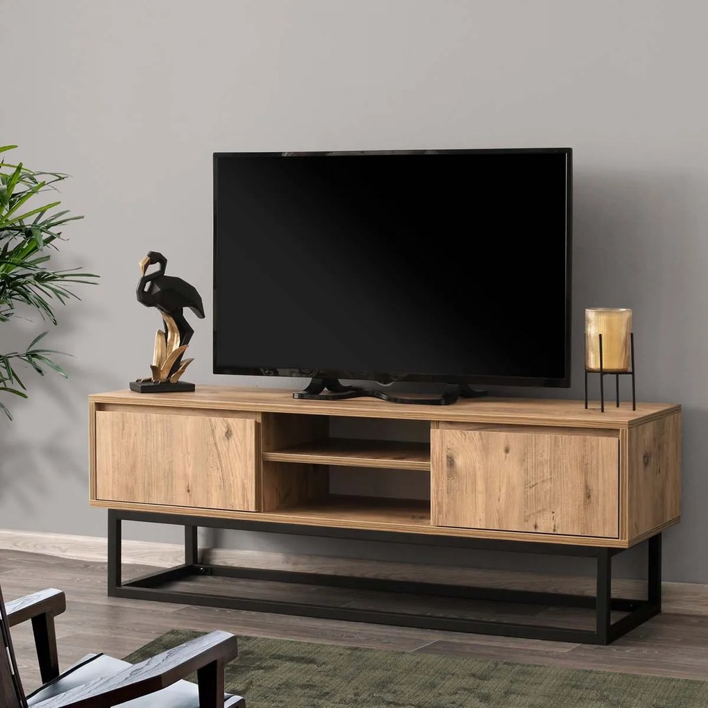Έπιπλο Τηλεόρασης (140x40x50) A-G Belinda 854KLN3005 Black Pine