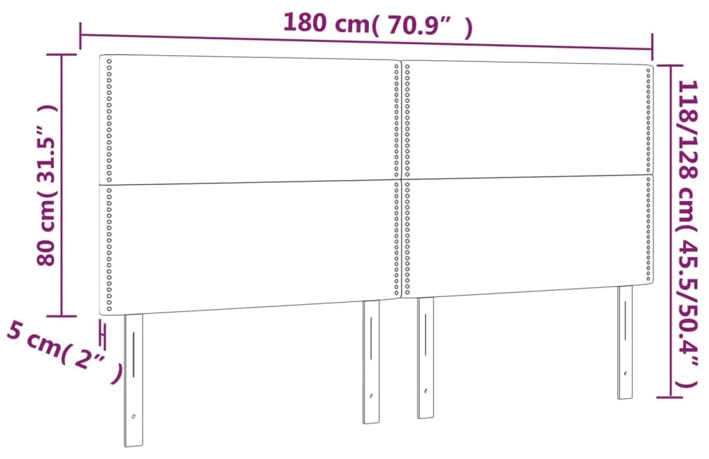 vidaXL Κεφαλάρι Κρεβατιού LED Μαύρο 180x5x118/128 εκ