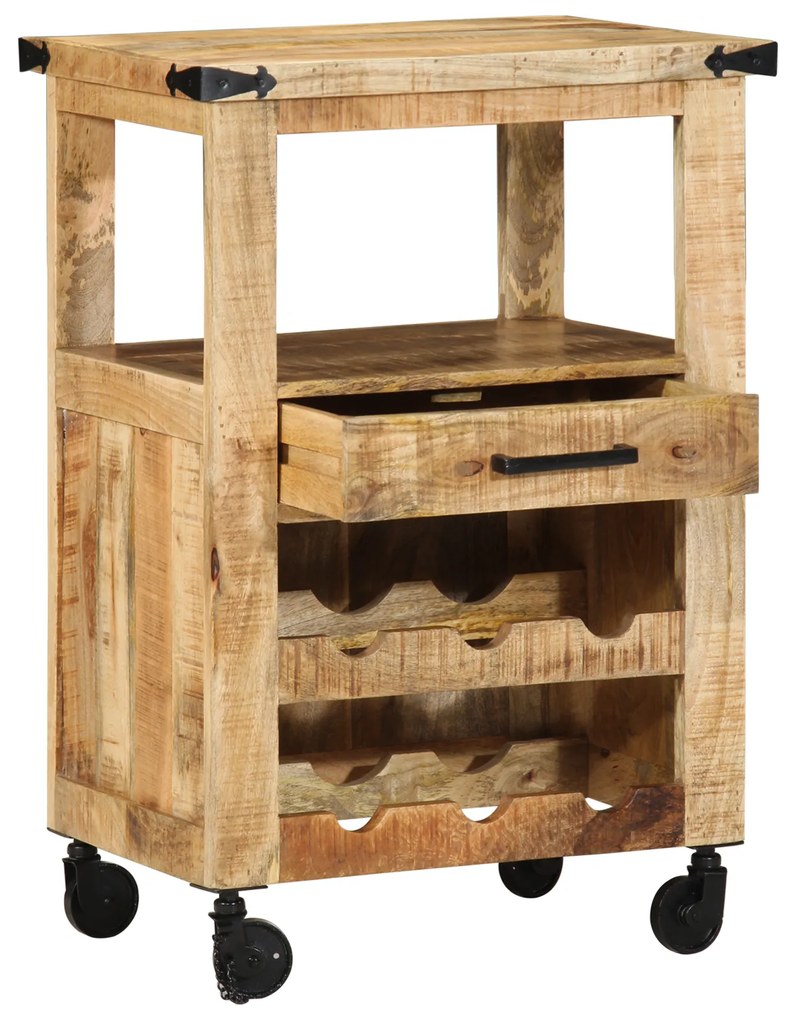 vidaXL Καρότσι Κουζίνας 55x40x80 cm Μασίφ Ρουστίκ Ξύλο Μάνγκο