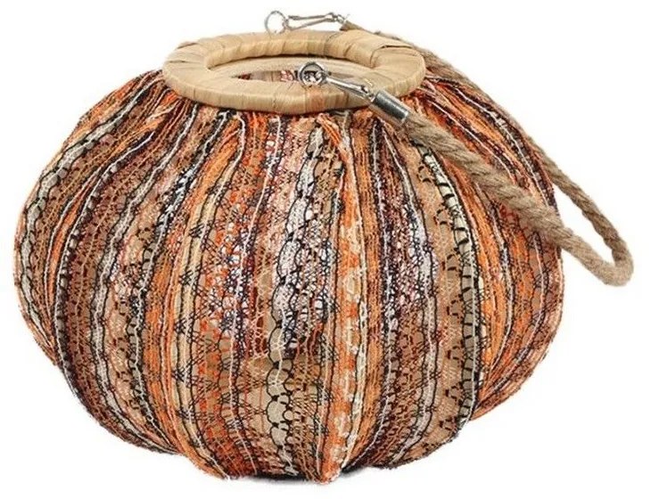 Φανάρι LAF110 Από Ξύλο Και Ύφασμα 27x23cm Multi Espiel Wood, Fabric