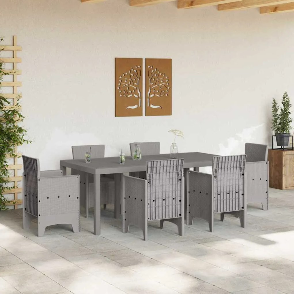 vidaXL Τραπέζι Κήπου Ανοιχτό γκρι 200 x 100 x 73 εκ. συνθετικό ρατάν