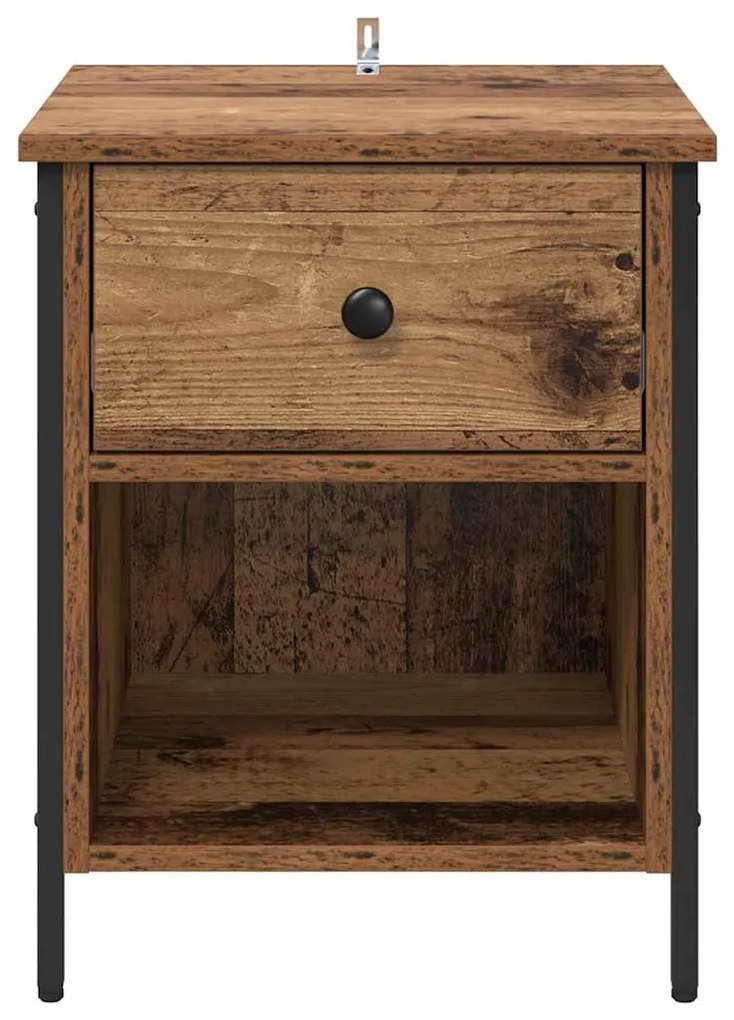 vidaXL Κομοδίνο Παλαιό ξύλο 40 x 42 x 50 cm Επεξεργασμένο ξύλο