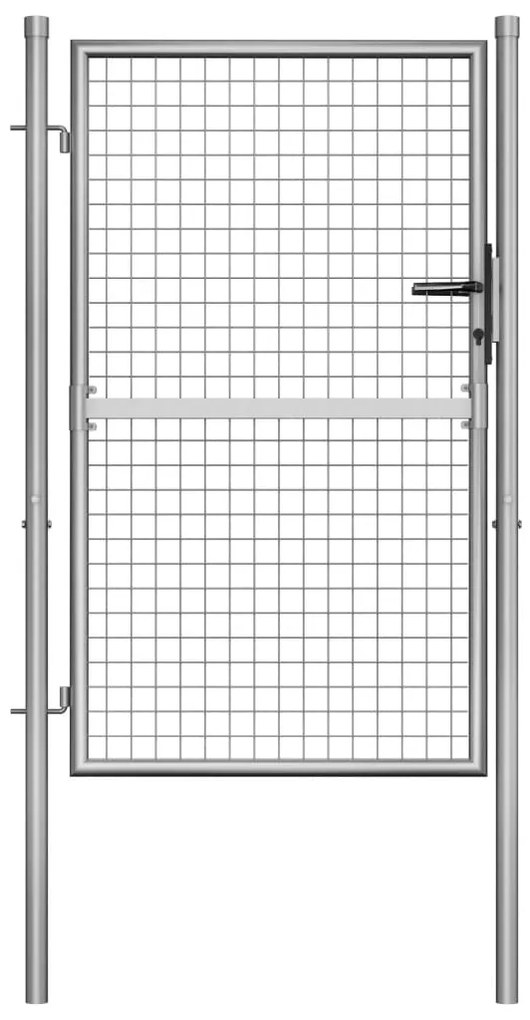 vidaXL Πόρτα Κήπου Ασημί 105x125 εκ. από Γαλβανισμένο Ατσάλι
