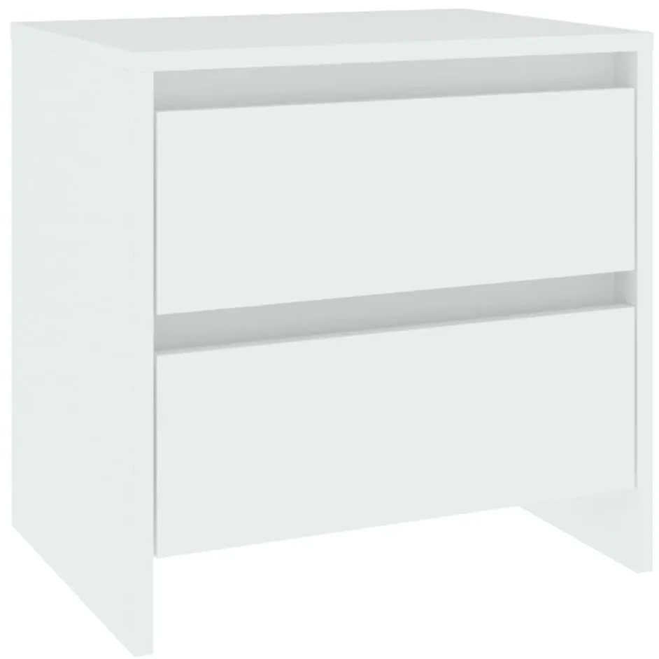 vidaXL Κομοδίνα 2 τεμ. Λευκά 45 x 34,5 x 44,5 εκ. από Επεξ. Ξύλο