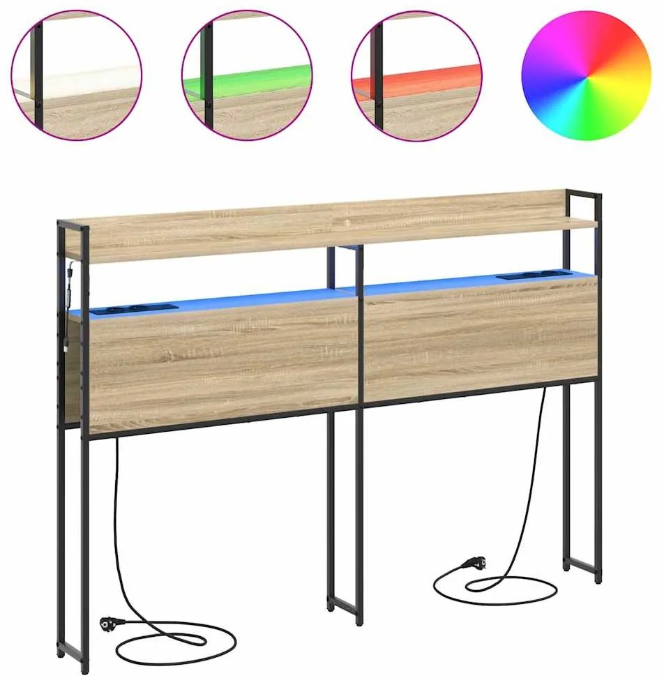 vidaXL Κεφαλάρι Αποθήκης με ράφι Sonoma Δρυς 140 cm Επεξεργασμένο ξύλο