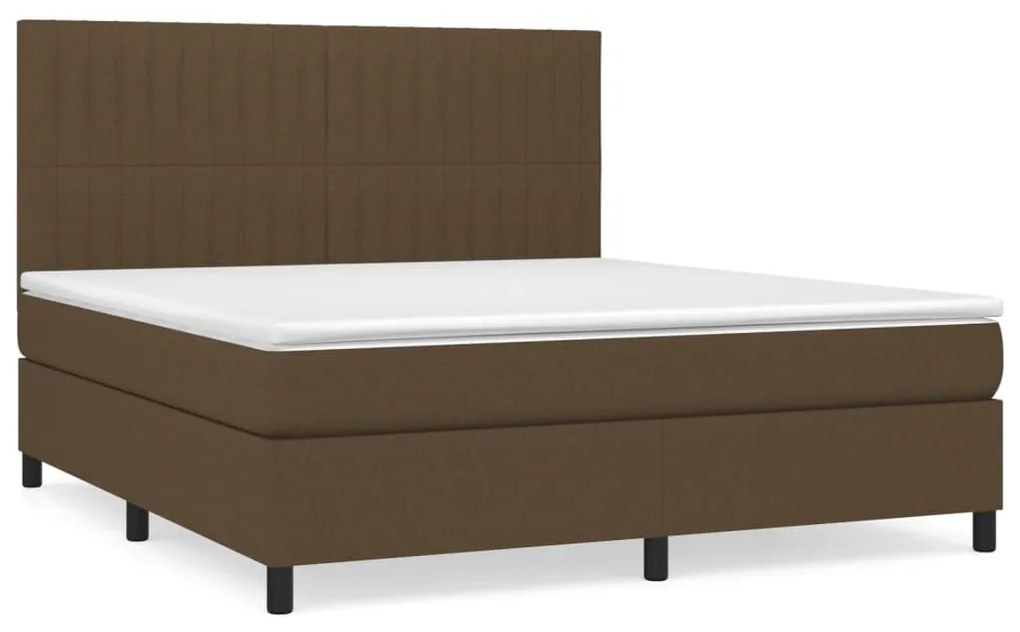 ΚΡΕΒΑΤΙ BOXSPRING ΜΕ ΣΤΡΩΜΑ ΣΚΟΥΡΟ ΚΑΦΕ 180X200 ΕΚ ΥΦΑΣΜΑΤΙΝΟ 3141956