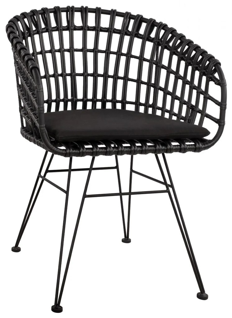 Καρέκλα - Πολυθρόνα ALLEGRA C5456.02 Μεταλλική με Wicker Μαύρο Τύπου Φωλιά 59Χ56,5Χ83Υ εκ. 59x56.5x83 εκ.