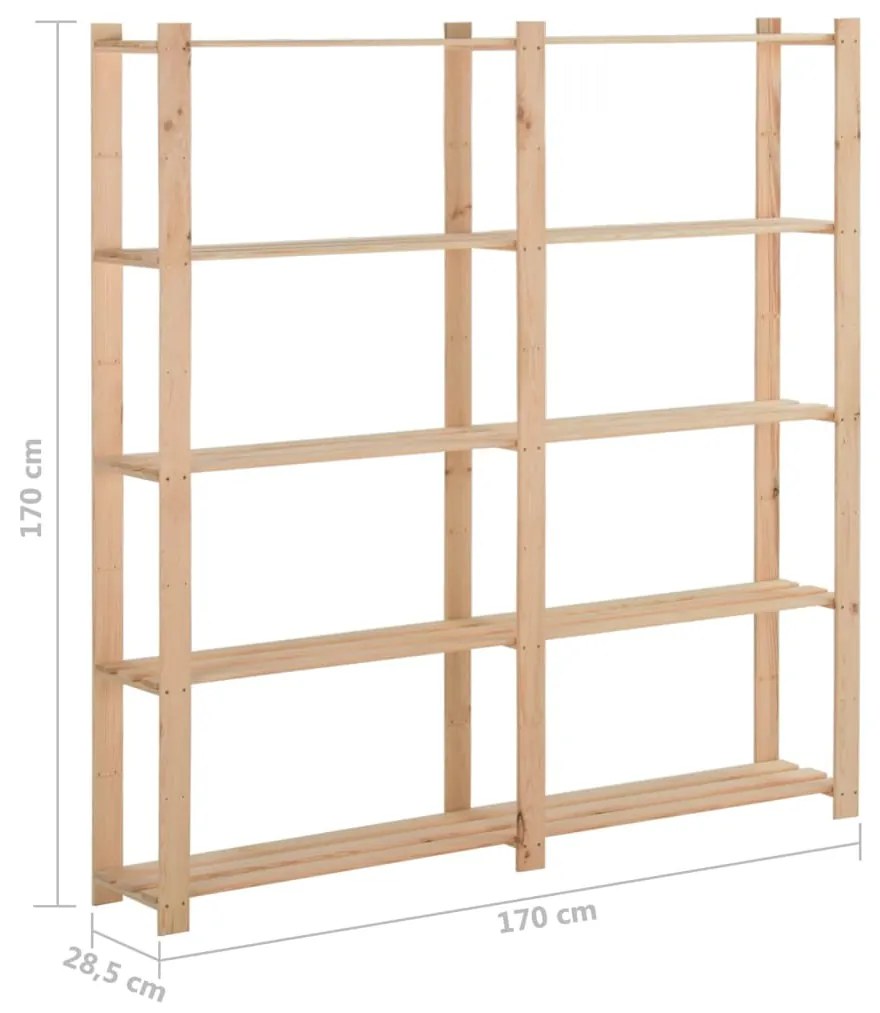 ΡΑΦΙΕΡΑ 5 ΕΠΙΠΕΔΩΝ 170 X 28,5 X 170 ΕΚ. ΑΠΟ ΜΑΣΙΦ ΞΥΛΟ ΠΕΥΚΟΥ 327319