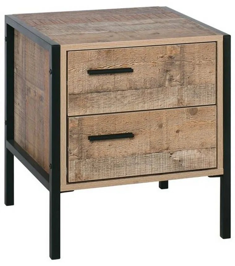 Κομοδίνο Pallet-W Antique Oak Ε8433,W 44x40x50cm Melamine, Metal