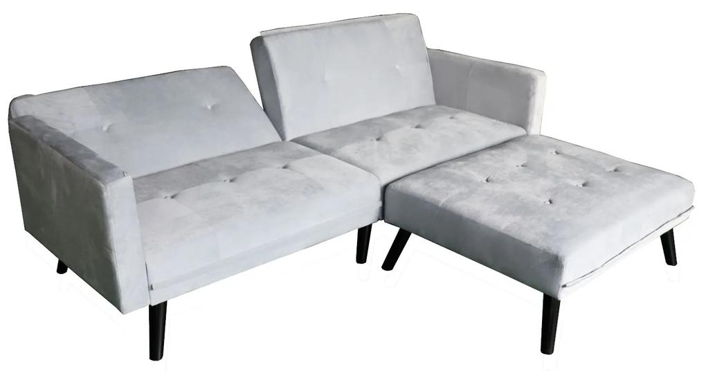 Καναπές Κρεβάτι Γωνιακός BO Γκρι Ανοιχτό 210x156x83cm
