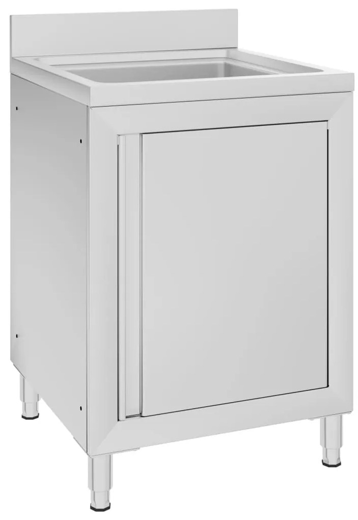 vidaXL Λάντζα Κλειστή με Ερμάριο 60 x 60 x 96 εκ. Ανοξείδωτο Ατσάλι
