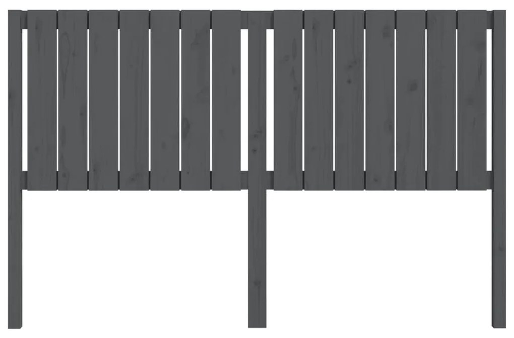 Κεφαλάρι Κρεβατιού Γκρι 155,5 x 4 x 100 εκ. Μασίφ Ξύλο Πεύκου - Γκρι