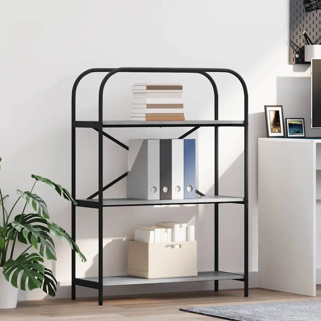 vidaXL Ράφι Βιβλίων Γκρίζο Σονομα 80 x 30 x 109 εκ Επεξεργασμένο ξύλο