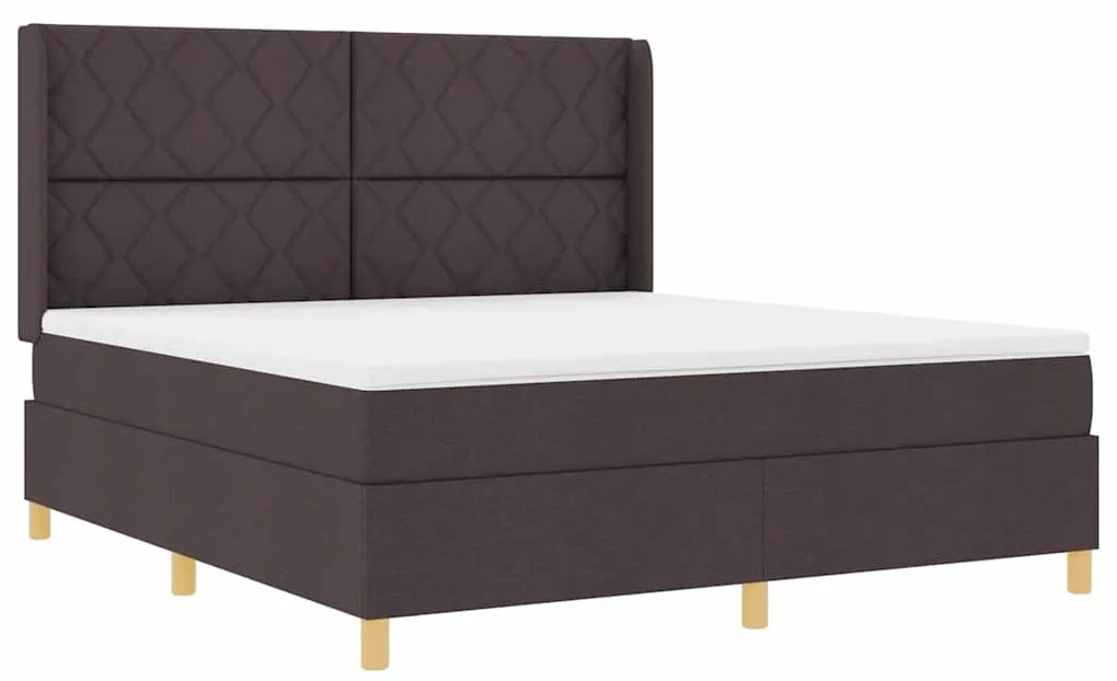 vidaXL Κρεβάτι με ελατήρια με στρώμα Καφέ 180 x 200 cm ύφασμα