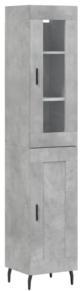 vidaXL Ντουλάπι Γκρι Σκυροδέματος 34,5x34x180 εκ. Επεξεργασμένο Ξύλο