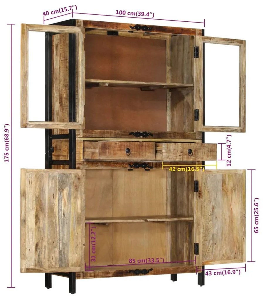 ΒΙΤΡΙΝΑ 100 X 40 X 175 ΕΚ. ΑΠΟ ΑΚΑΤΕΡΓΑΣΤΟ ΞΥΛΟ ΜΑΝΓΚΟ 351709