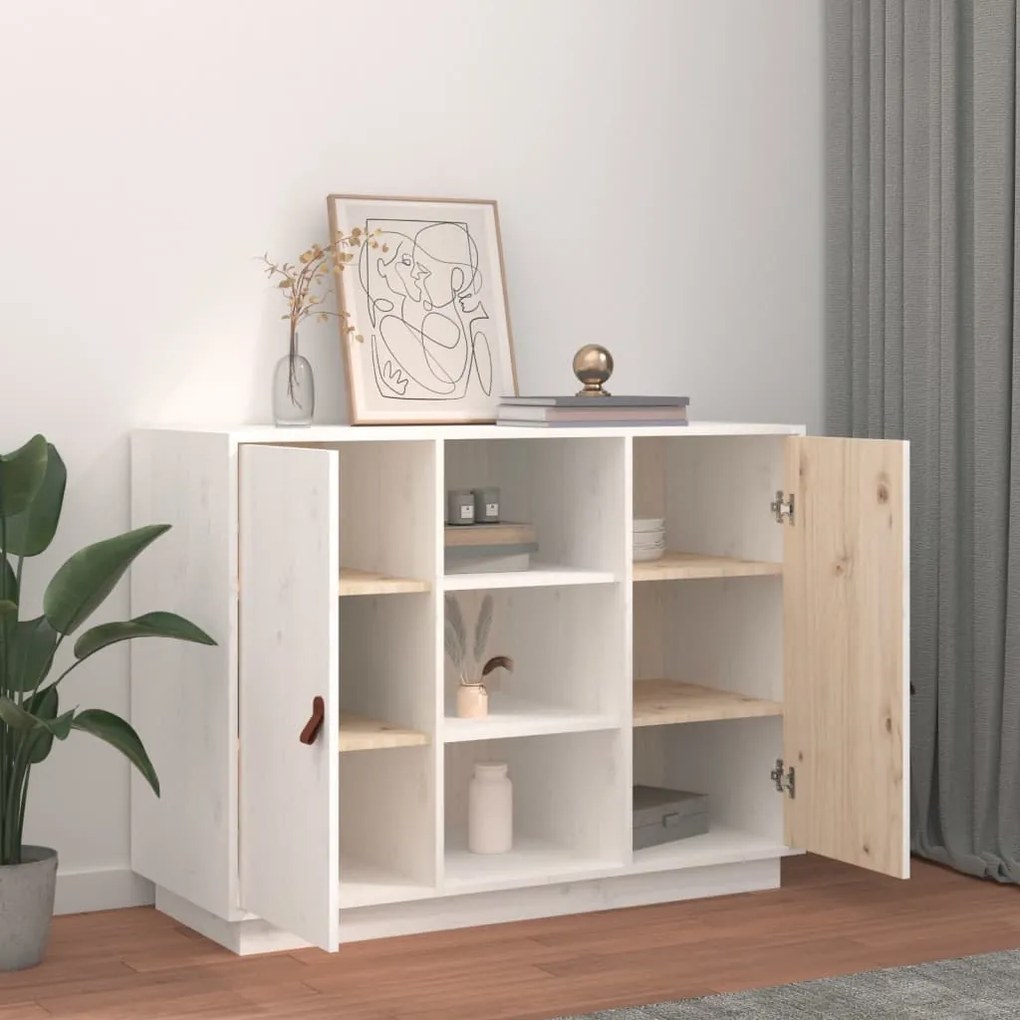 vidaXL Συρταριέρα Λευκή 100x40x75 εκ. από Μασίφ Ξύλο Πεύκου