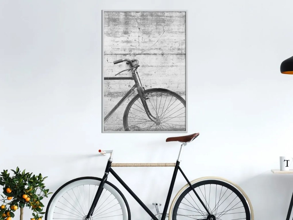 Αφίσα - Bicycle Leaning Against the Wall - 20x30 - Χρυσό - Με πασπαρτού