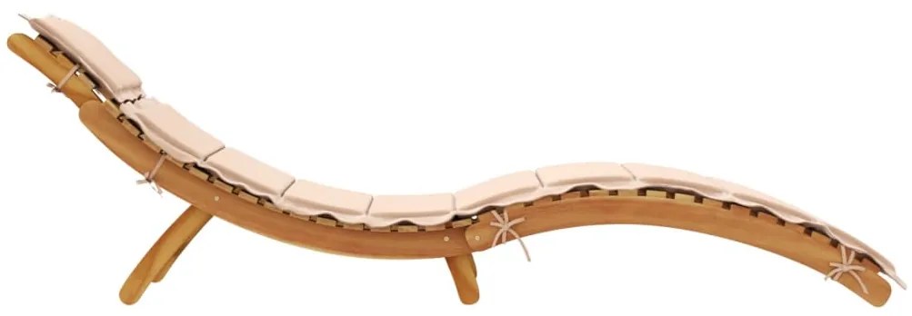 vidaXL Ξαπλώστρα με Μαξιλάρια Μπεζ από Μασίφ Ξύλο Ακακίας