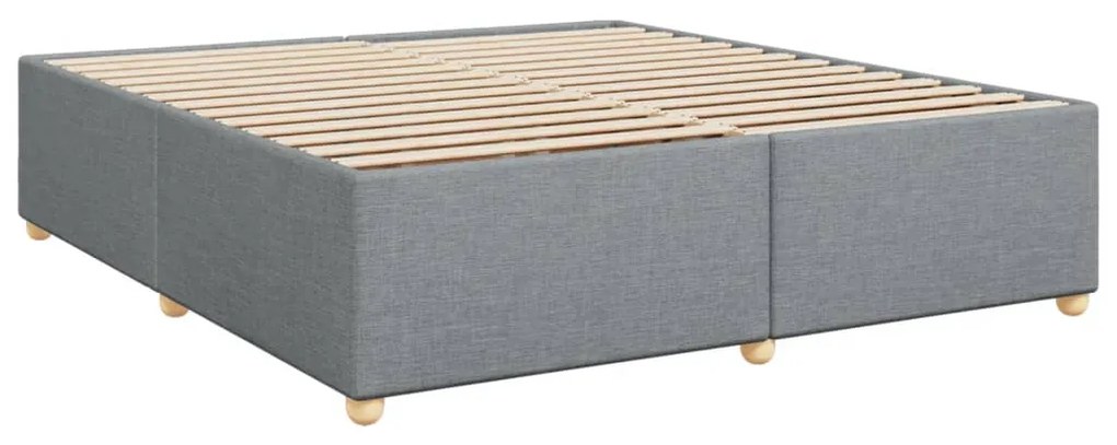 vidaXL Κρεβάτι Boxspring με Στρώμα Ανοιχτό Γκρι 200x200 εκ. Υφασμάτινο