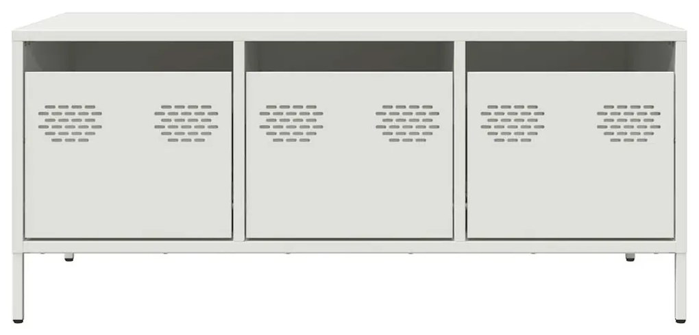 vidaXL Τραπεζάκι Σαλονιού Λευκό 101,5x50x43,5 εκ. Χάλυβα Ψυχρής Έλασης